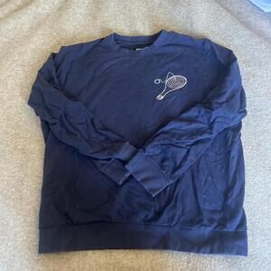 Mens Bonobos Graphic Sweatshirt Size Large Navy Blue Long Sleeve 100% Cotton